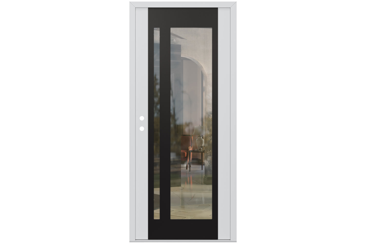 Belldinni Diamond C15 White Modern Exterior Door with Black SS