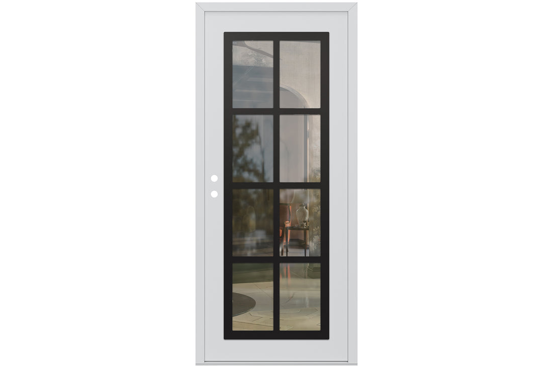 Belldinni Diamond C16 White Modern Exterior Door with Black SS