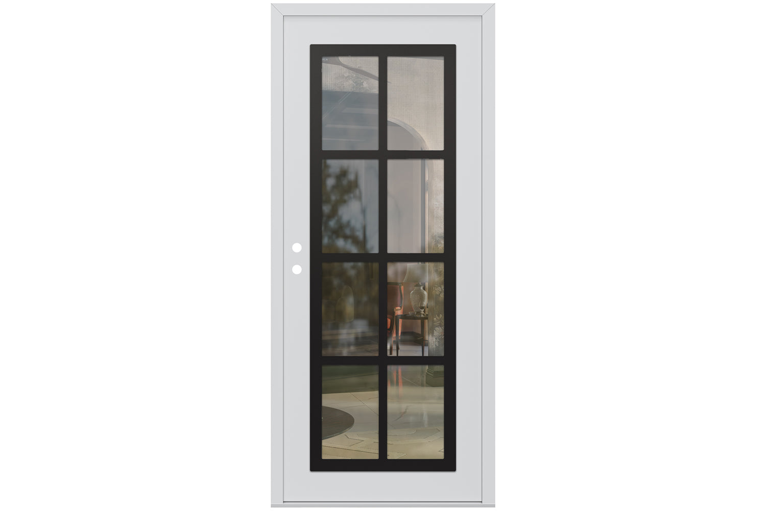 Belldinni Diamond C16 White Modern Exterior Door with Black SS
