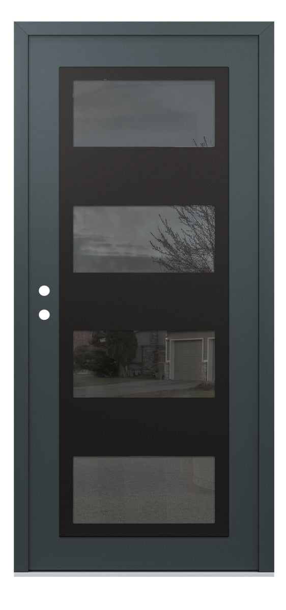 Belldinni Diamond C2 Anthracite Modern Exterior Door with Black SS