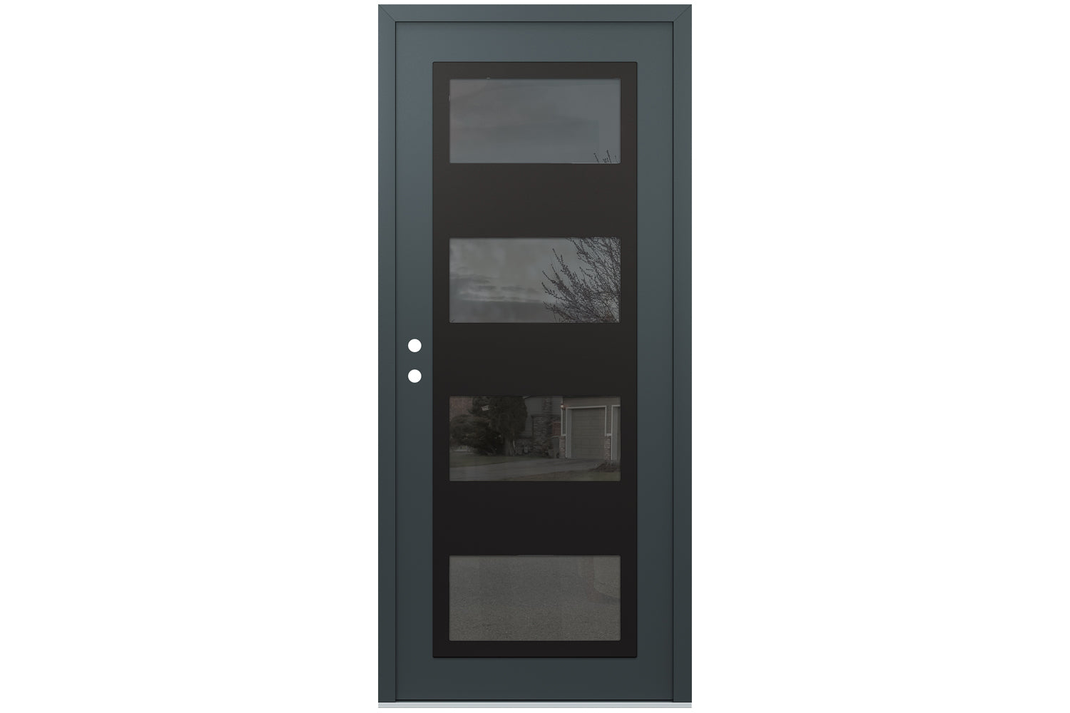 Belldinni Diamond C2 Anthracite Modern Exterior Door with Black SS - Single Door