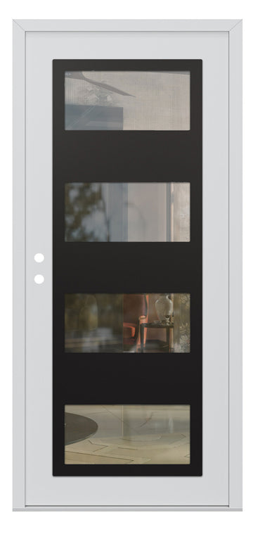 Belldinni Diamond C2 White Modern Exterior Door with Black SS