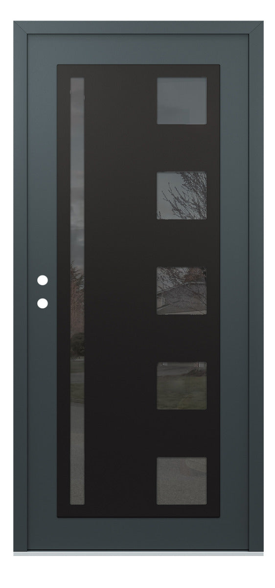 Belldinni Diamond C3 Anthracite Modern Exterior Door with Black SS