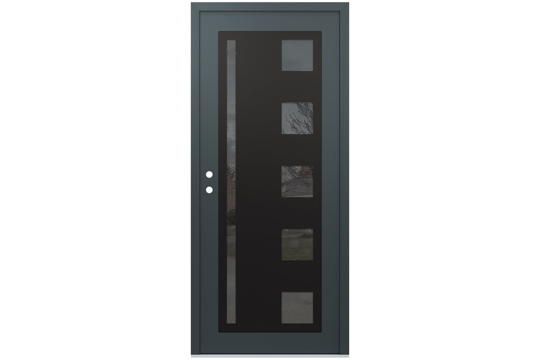 Belldinni Diamond C3 Anthracite Modern Exterior Door with Black SS - Single Door