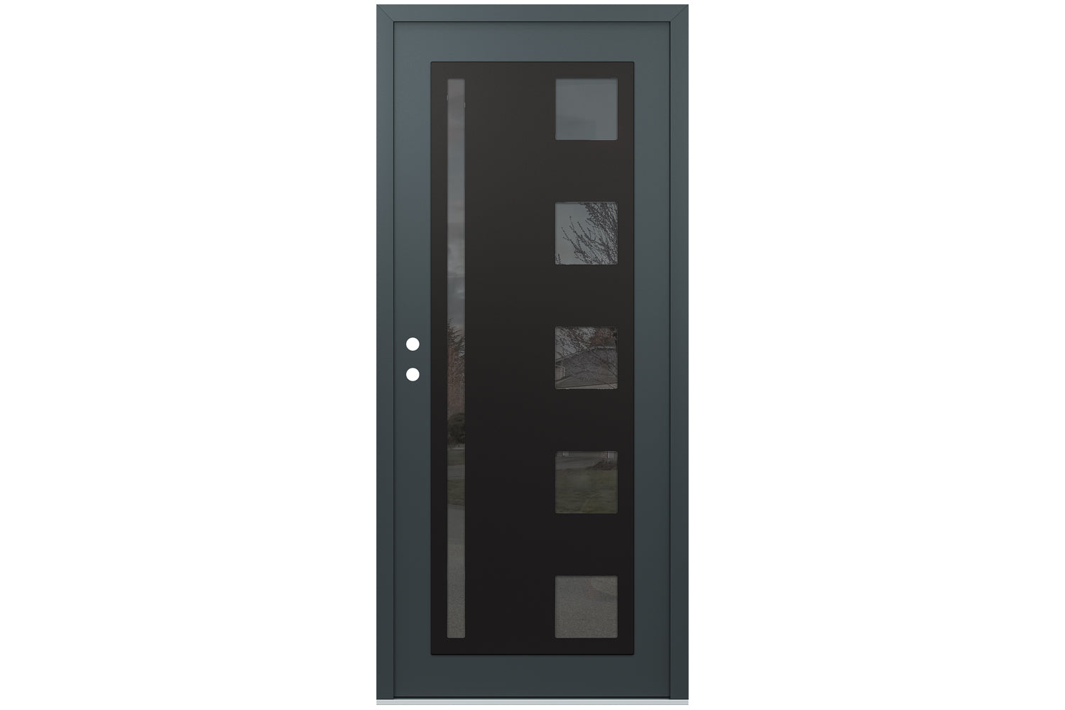 Belldinni Diamond C3 Anthracite Modern Exterior Door with Black SS - Single Door