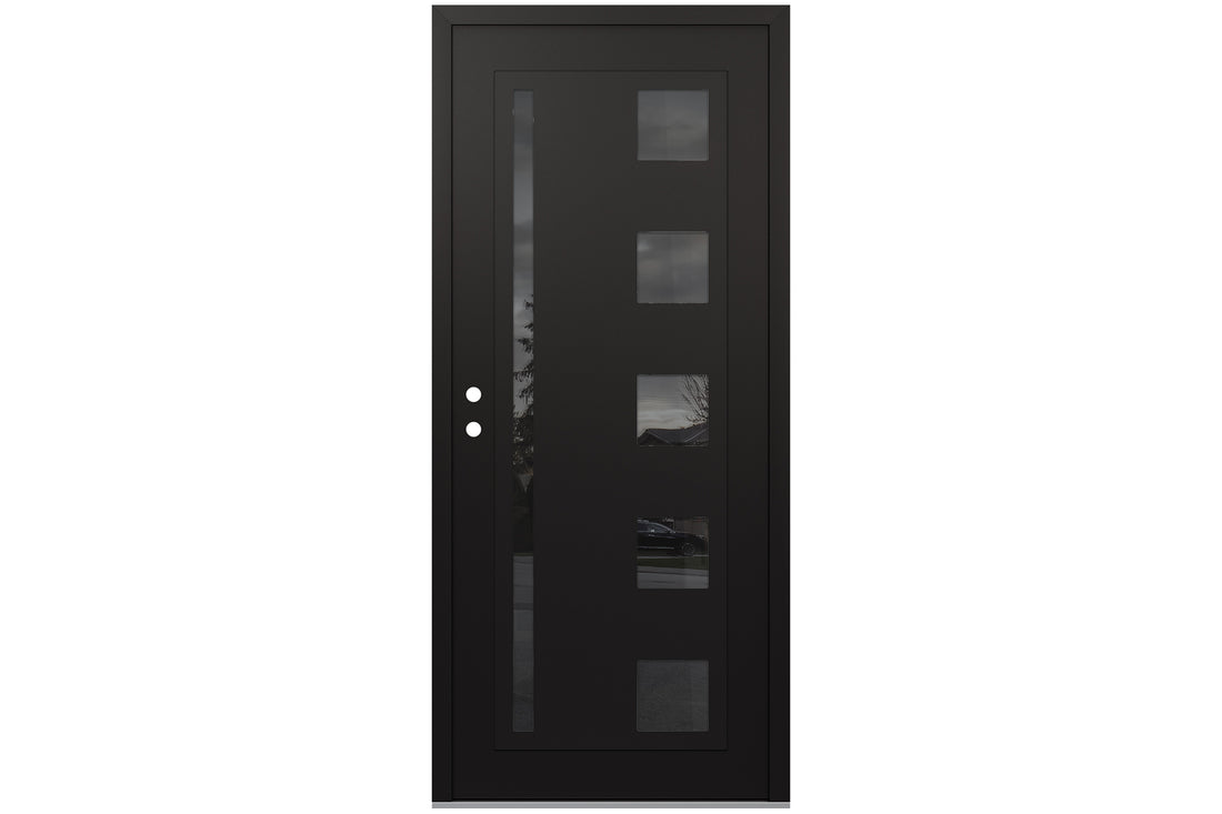 Belldinni Diamond C3 Black Modern Exterior Door with Black SS - Single Door