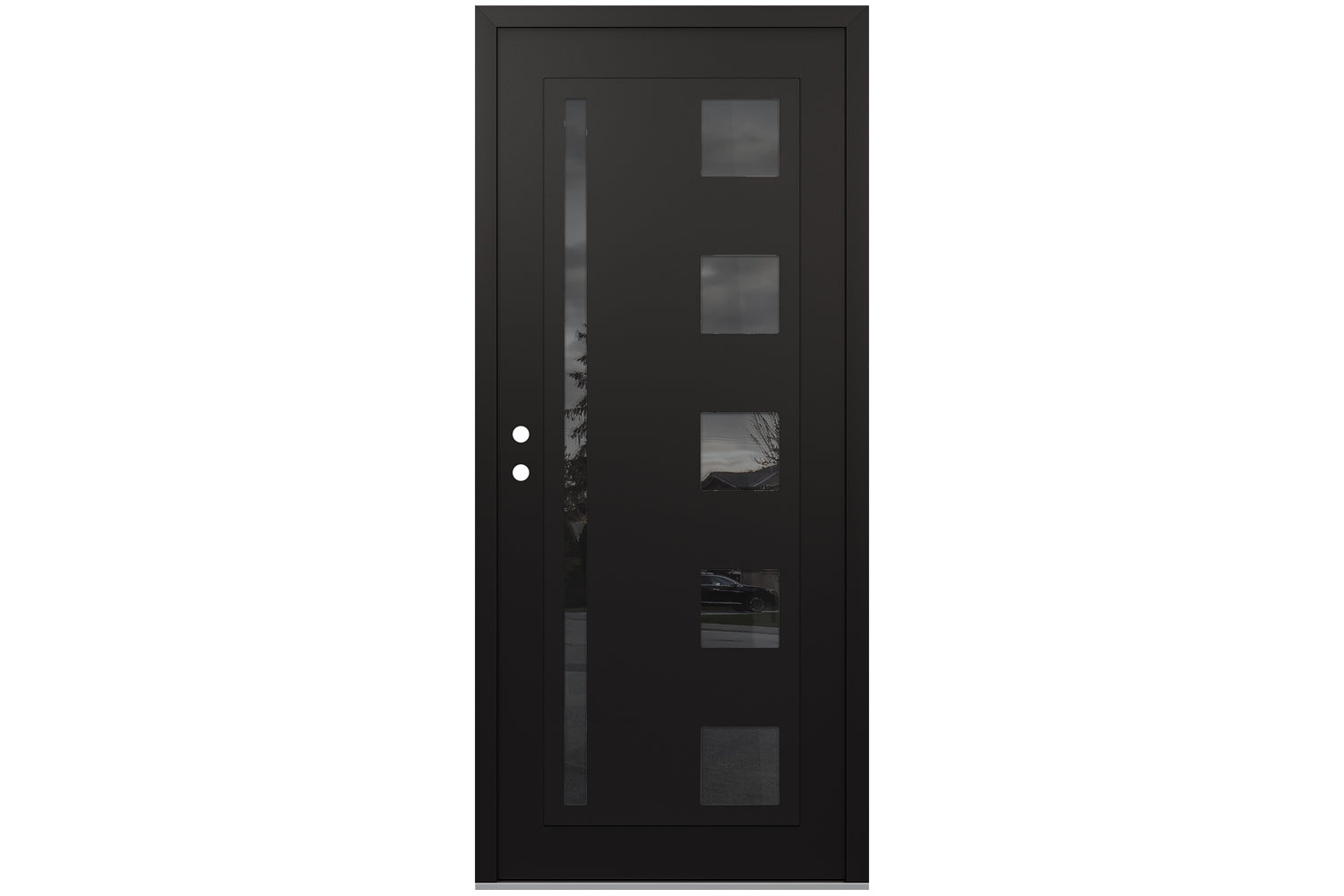 Belldinni Diamond C3 Black Modern Exterior Door with Black SS - Single Door