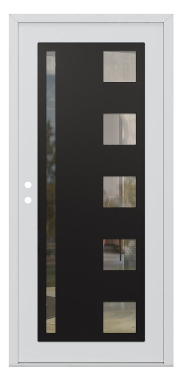 Belldinni Diamond C3 White Modern Exterior Door with Black SS