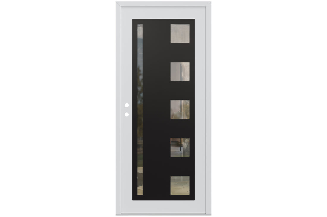 Belldinni Diamond C3 White Modern Exterior Door with Black SS - Single Door