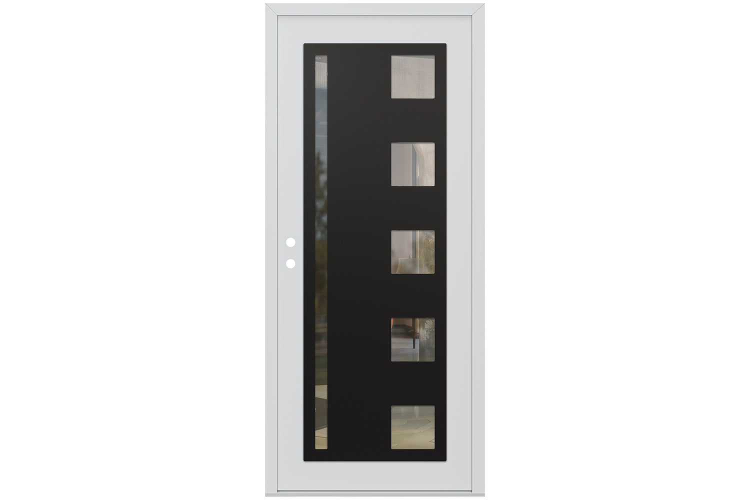 Belldinni Diamond C3 White Modern Exterior Door with Black SS - Single Door