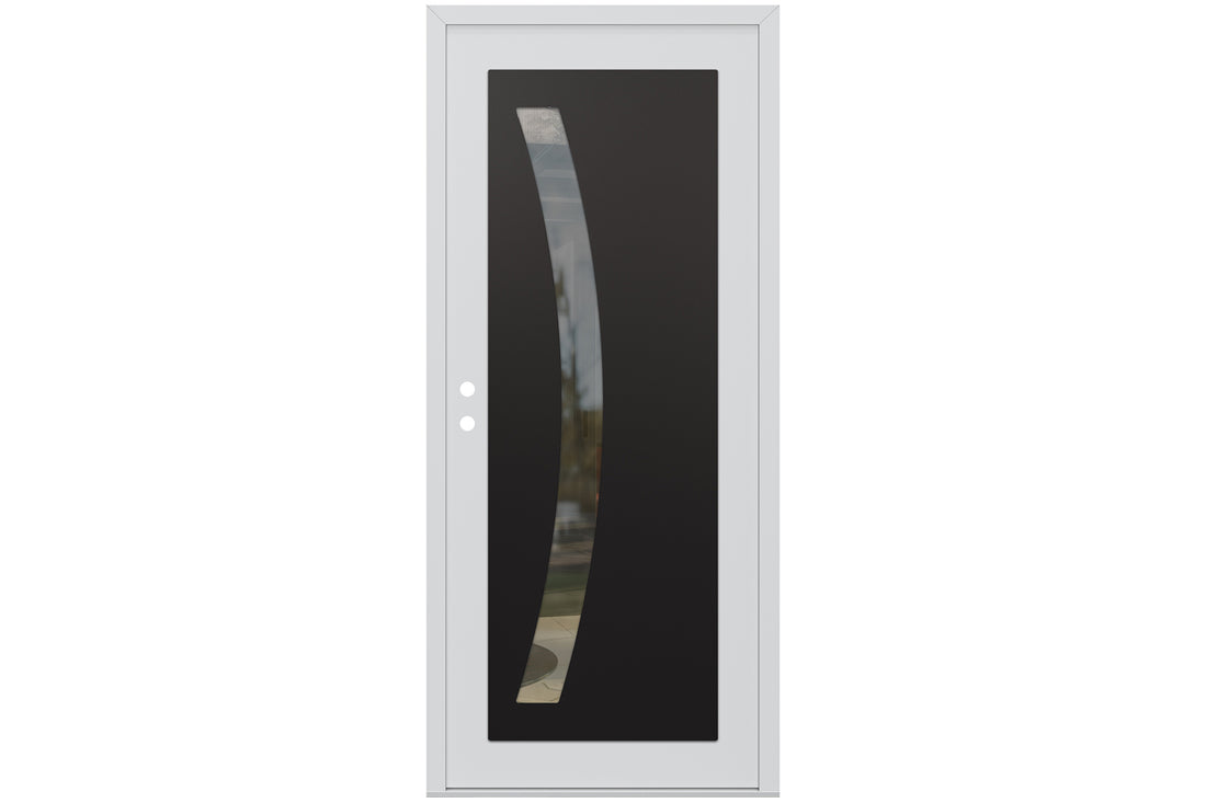 Belldinni Diamond C4 White Modern Exterior Door with Black SS
