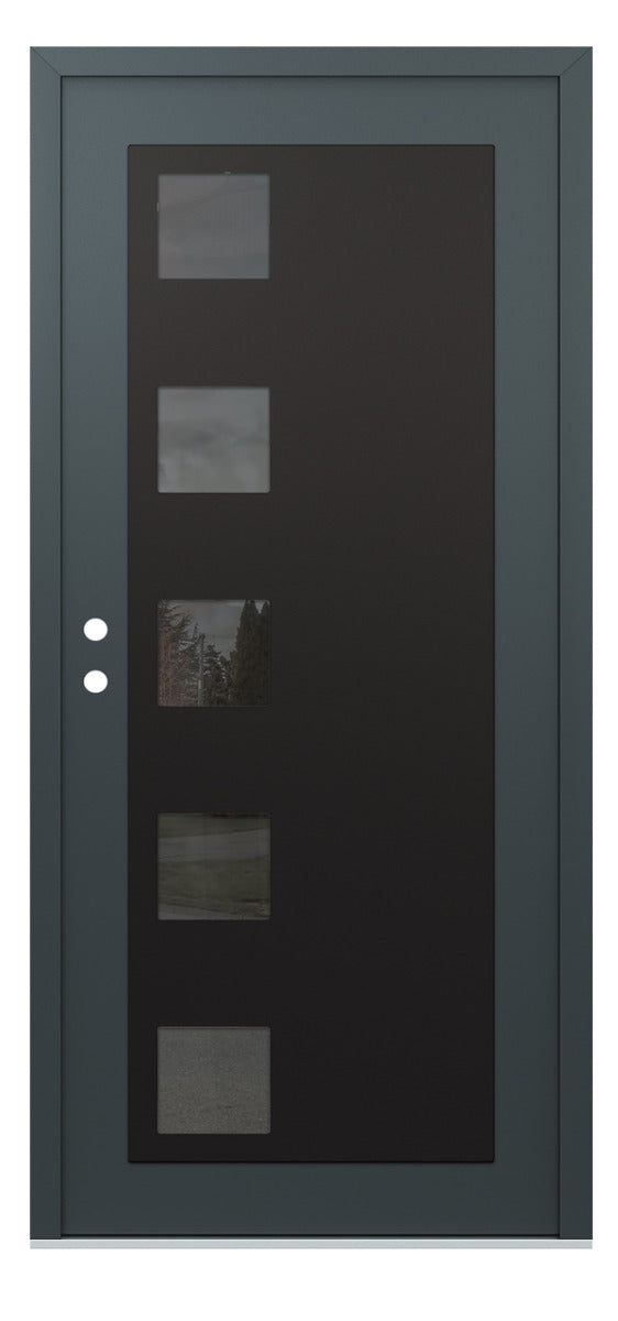 Belldinni Diamond C5 Anthracite Modern Exterior Door with Black SS