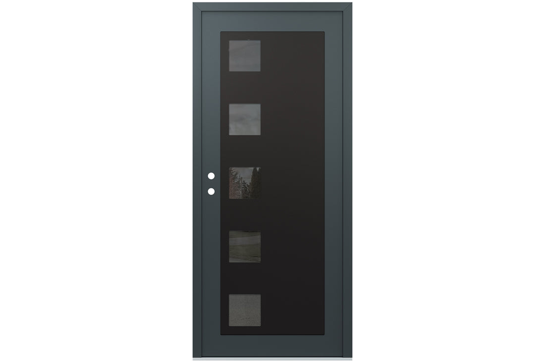 Belldinni Diamond C5 Anthracite Modern Exterior Door with Black SS