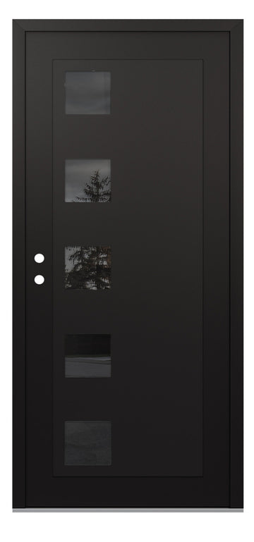 Belldinni Diamond C5 Black Modern Exterior Door with Black SS