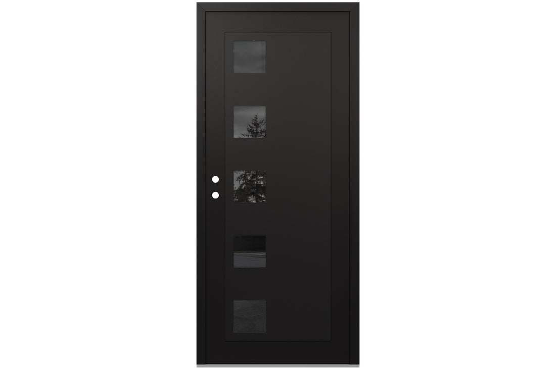 Belldinni Diamond C5 Black Modern Exterior Door with Black SS