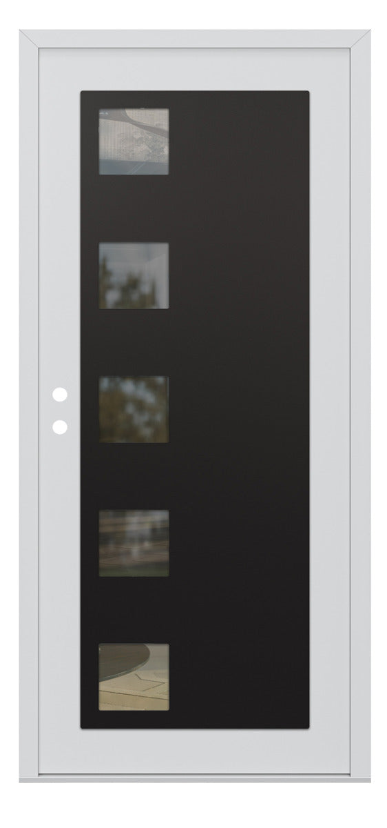 Belldinni Diamond C5 White Modern Exterior Door with Black SS