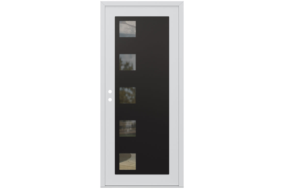 Belldinni Diamond C5 White Modern Exterior Door with Black SS