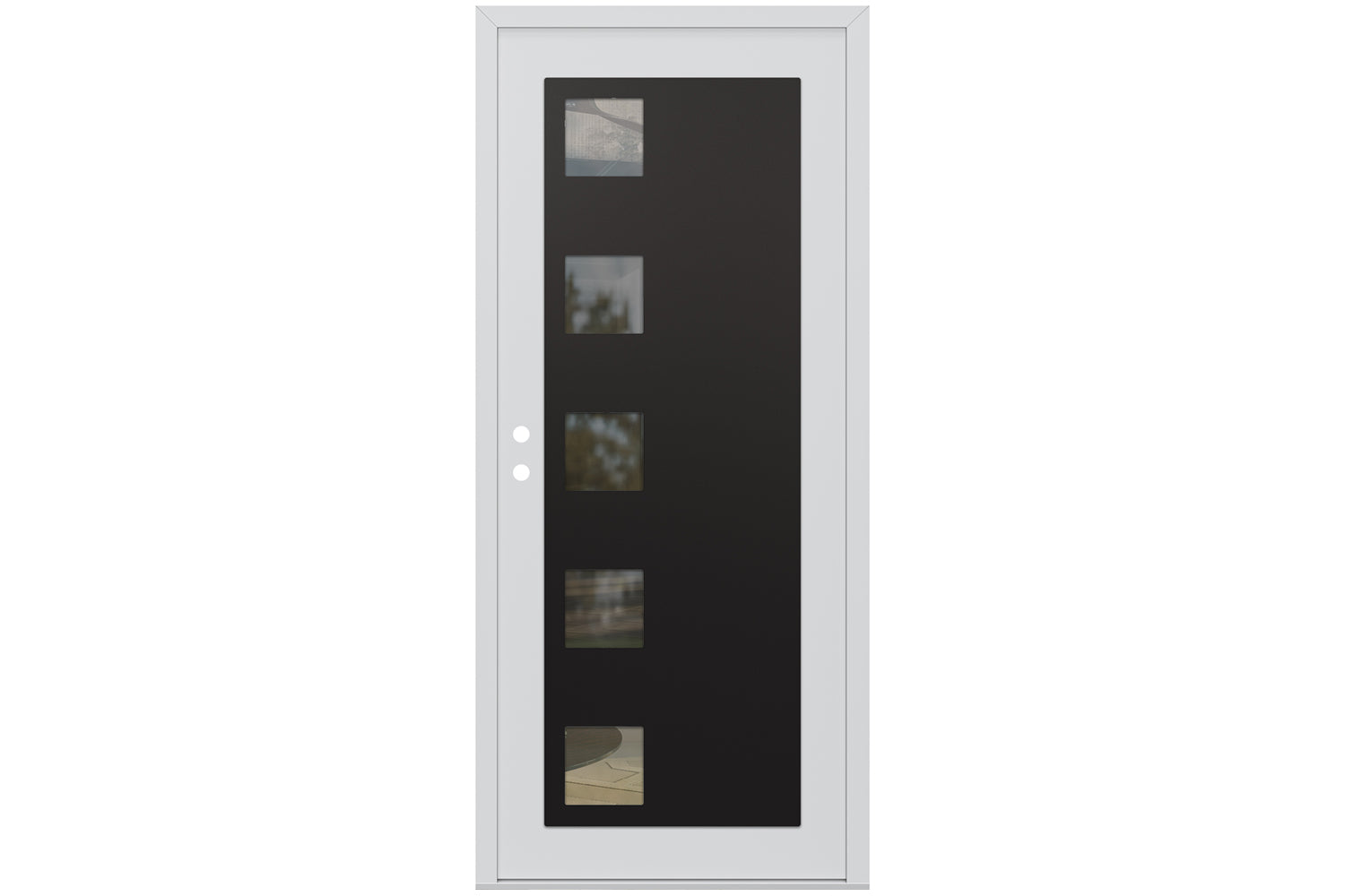 Belldinni Diamond C5 White Modern Exterior Door with Black SS