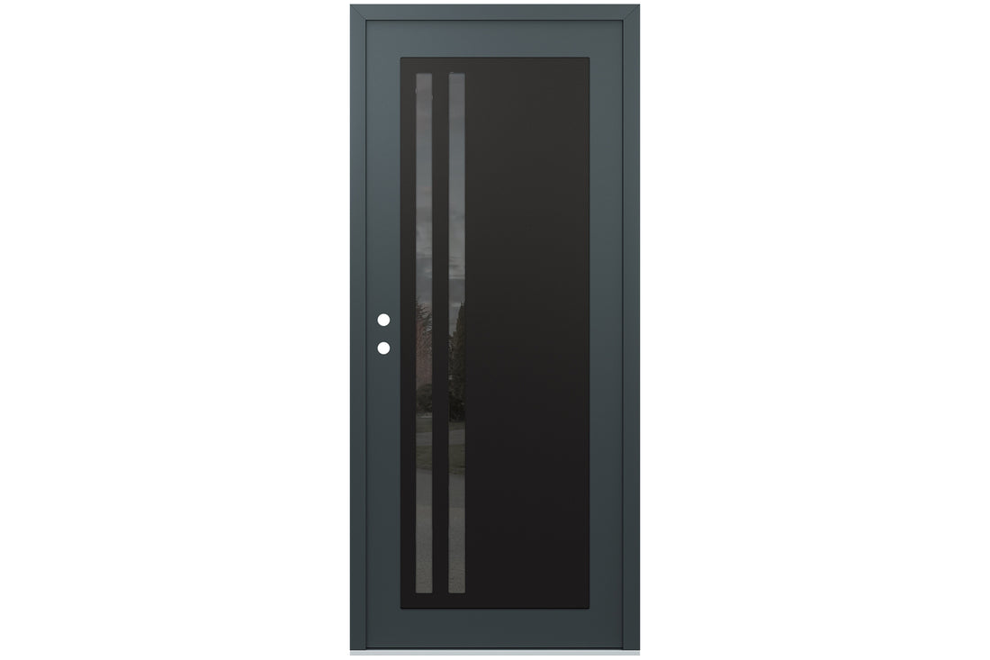 Belldinni Diamond C6 Anthracite Modern Exterior Door with Black SS