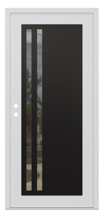 Belldinni Diamond C6 White Modern Exterior Door with Black SS