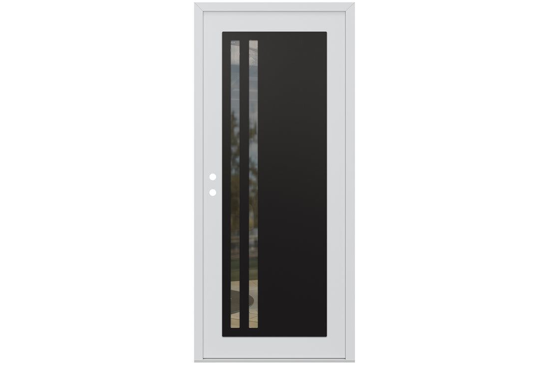 Belldinni Diamond C6 White Modern Exterior Door with Black SS