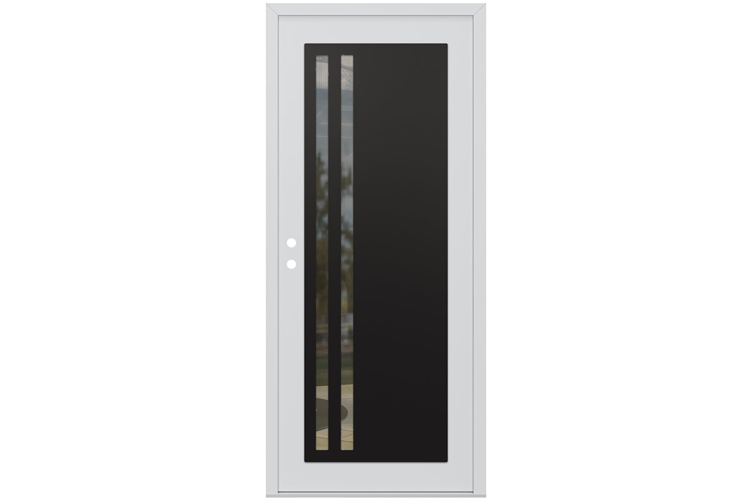 Belldinni Diamond C6 White Modern Exterior Door with Black SS