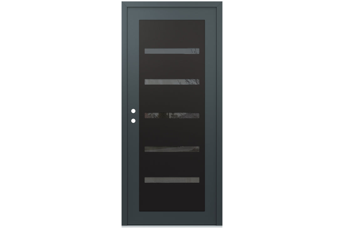 Belldinni Diamond C7 Anthracite Modern Exterior Door with Black SS