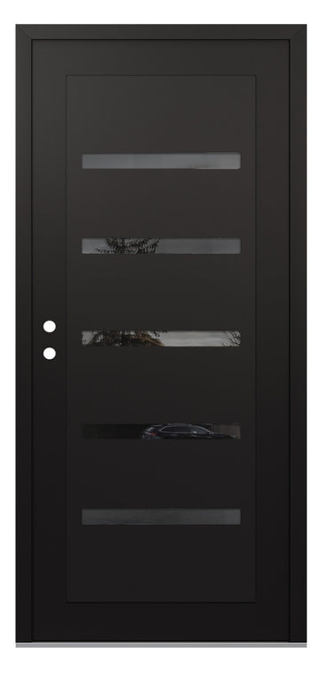 Belldinni Diamond C7 Black Modern Exterior Door with Black SS