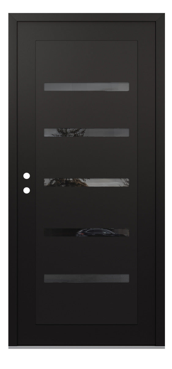 Belldinni Diamond C7 Black Modern Exterior Door with Black SS