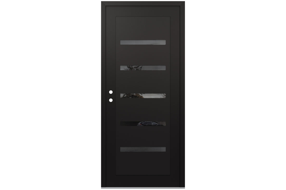 Belldinni Diamond C7 Black Modern Exterior Door with Black SS