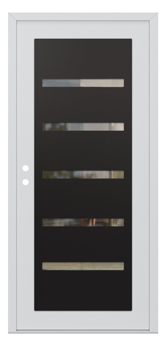 Belldinni Diamond C7 White Modern Exterior Door with Black SS