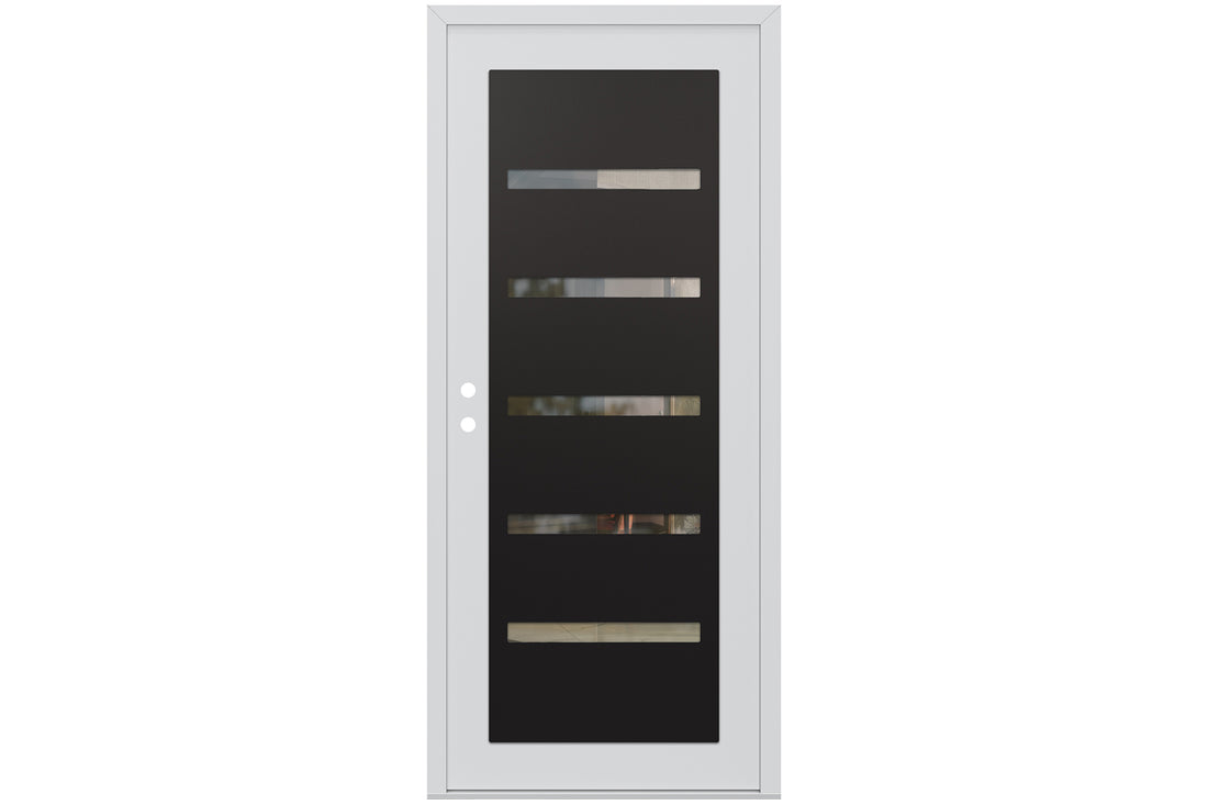 Belldinni Diamond C7 White Modern Exterior Door with Black SS