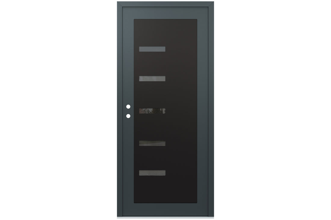Belldinni Diamond C8 Anthracite Modern Exterior Door with Black SS