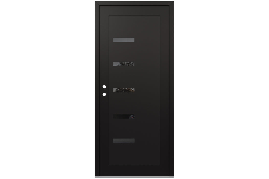 Belldinni Diamond C8 Black Modern Exterior Door with Black SS