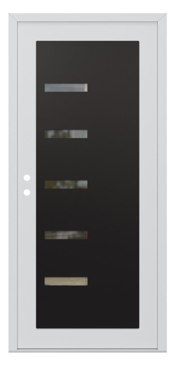 Belldinni Diamond C8 White Modern Exterior Door with Black SS