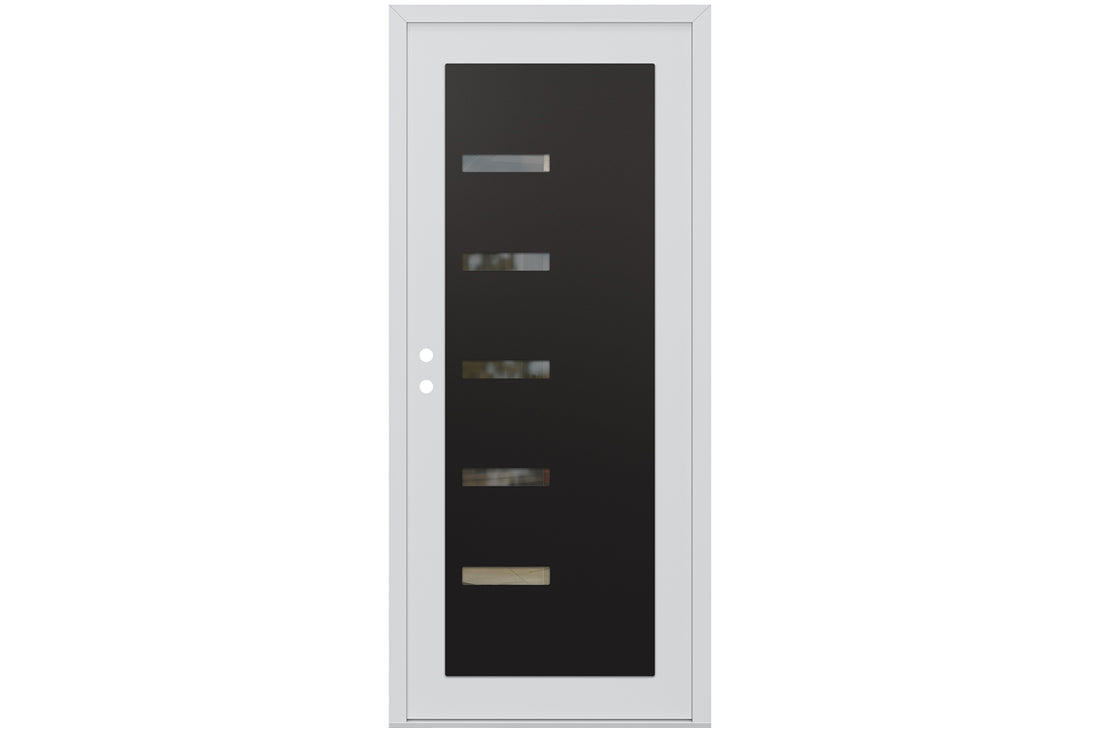 Belldinni Diamond C8 White Modern Exterior Door with Black SS