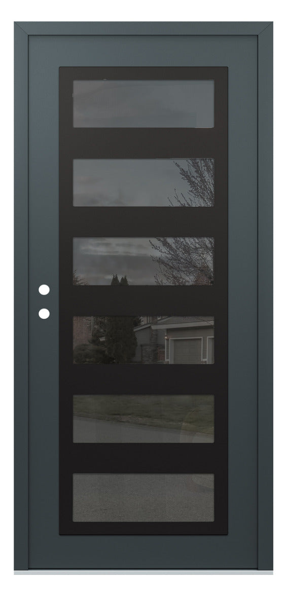 Belldinni Diamond C9 Anthracite Modern Exterior Door with Black SS