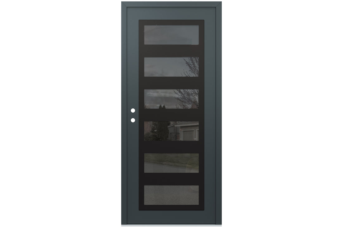 Belldinni Diamond C9 Anthracite Modern Exterior Door with Black SS