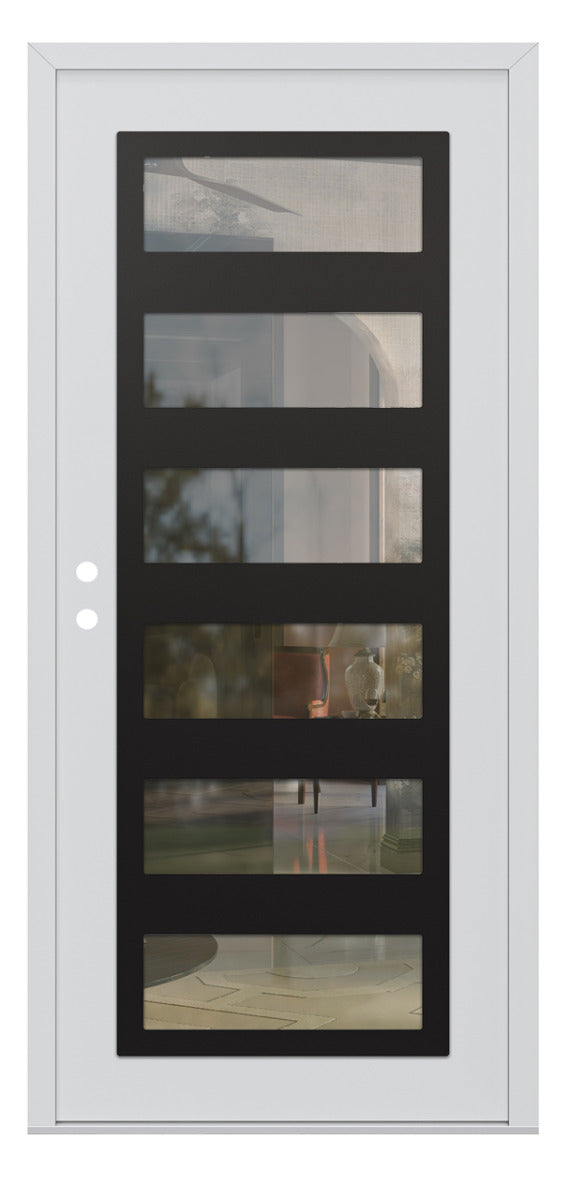 Belldinni Diamond C9 White Modern Exterior Door with Black SS