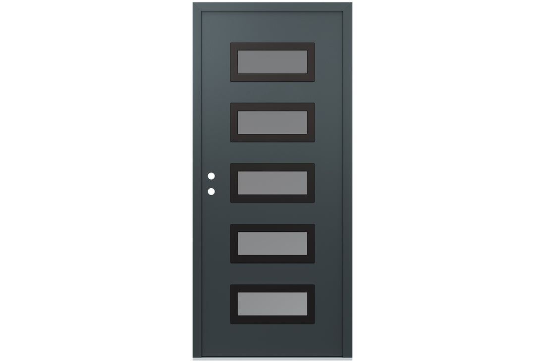 Belldinni Diamond D1 Anthracite Modern Exterior Door with Black SS