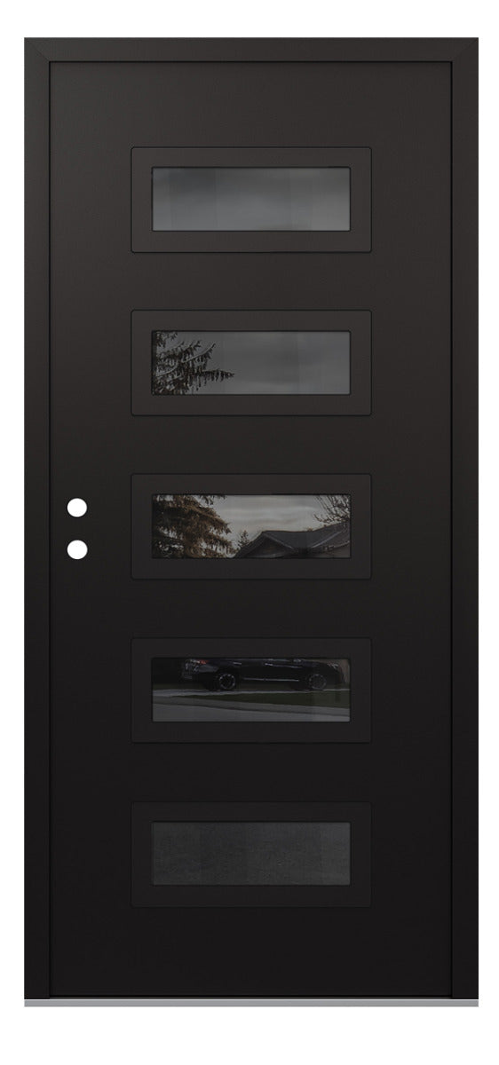 Belldinni Diamond D1 Black Modern Exterior Door with Black SS