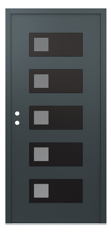 Belldinni Diamond D2 Anthracite Modern Exterior Door with Black SS