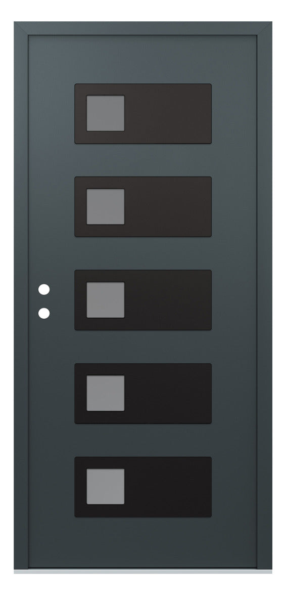 Belldinni Diamond D2 Anthracite Modern Exterior Door with Black SS