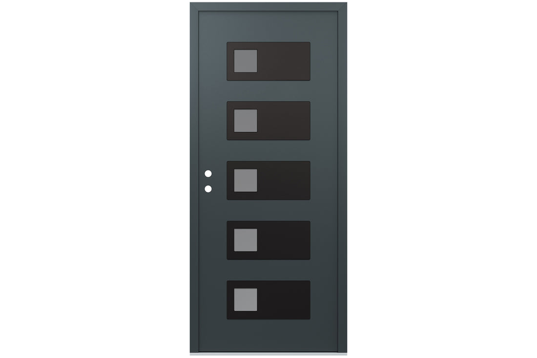 Belldinni Diamond D2 Anthracite Modern Exterior Door with Black SS