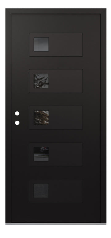 Belldinni Diamond D2 Black Modern Exterior Door with Black SS