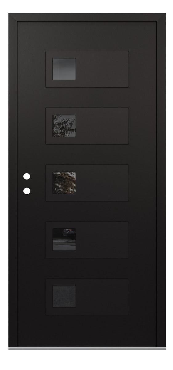Belldinni Diamond D2 Black Modern Exterior Door with Black SS