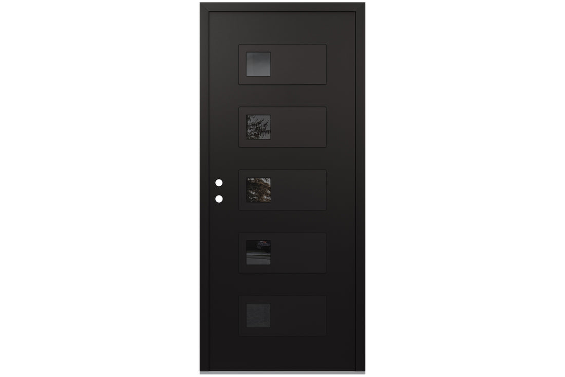 Belldinni Diamond D2 Black Modern Exterior Door with Black SS