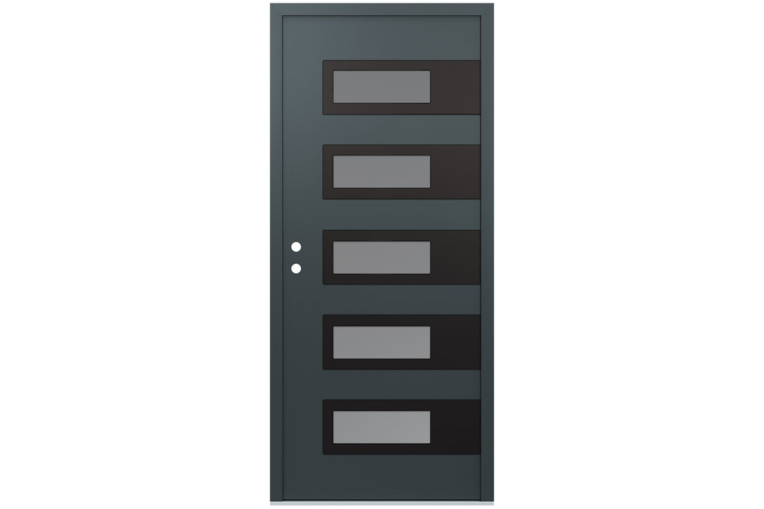 Belldinni Diamond D3 Anthracite Modern Exterior Door with Black SS