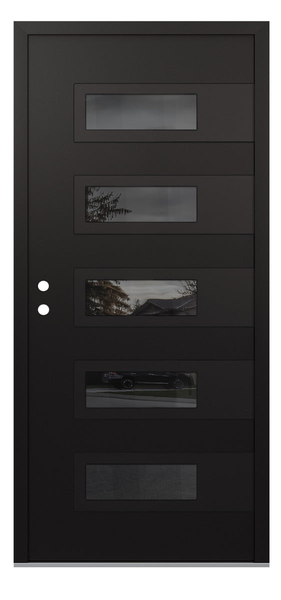 Belldinni Diamond D3 Black Modern Exterior Door with Black SS