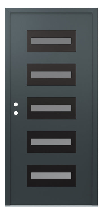 Belldinni Diamond D4 Anthracite Modern Exterior Door with Black SS